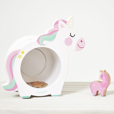 Tirelire en bois Licorne