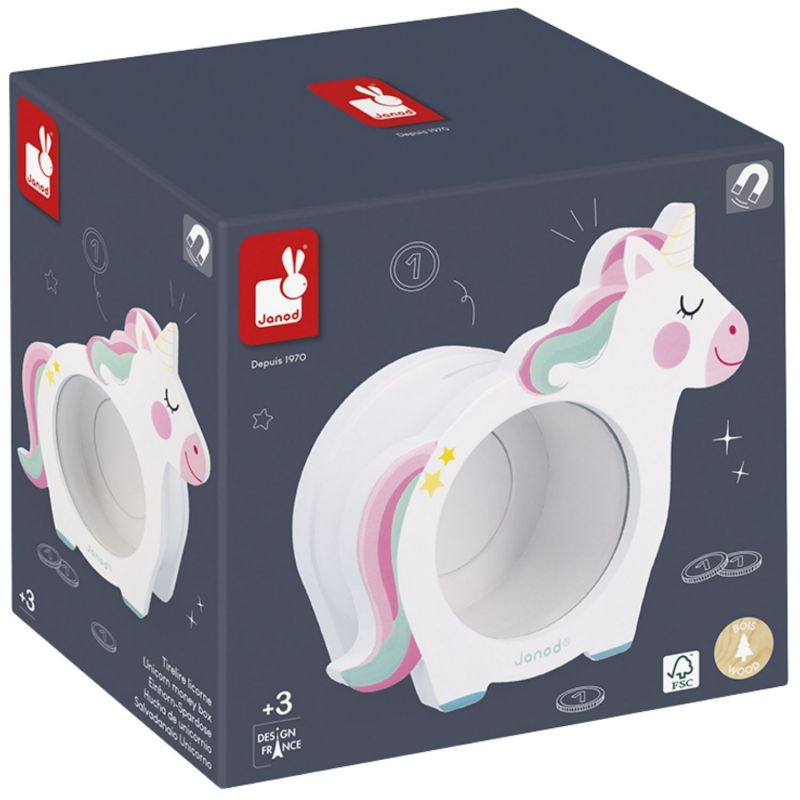 Tirelire en bois Licorne Janod Packaging 6