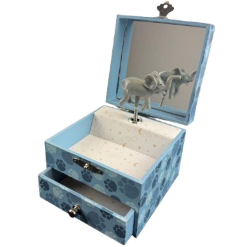 Boîte à bijoux musicale Cube Eléphant Trousselier Produit ouvert 2