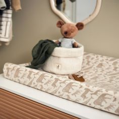 Housse matelas à langer en jersey Animals Nougat (50 x 70 cm)