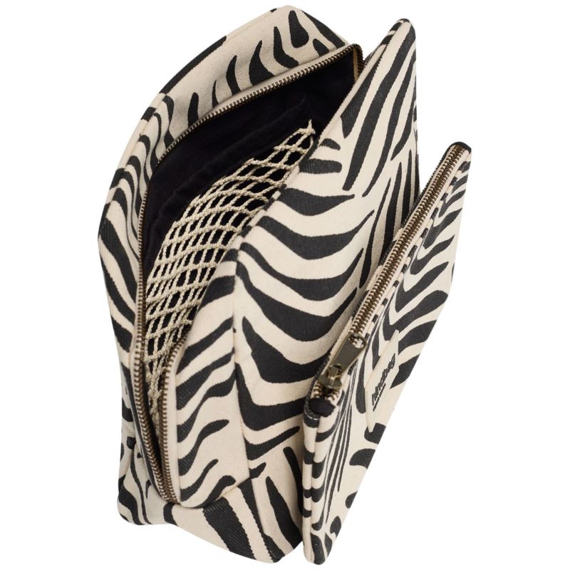 Trousse de toilette XL Alix Zèbre Ecru Hindbag Produit ouvert 5