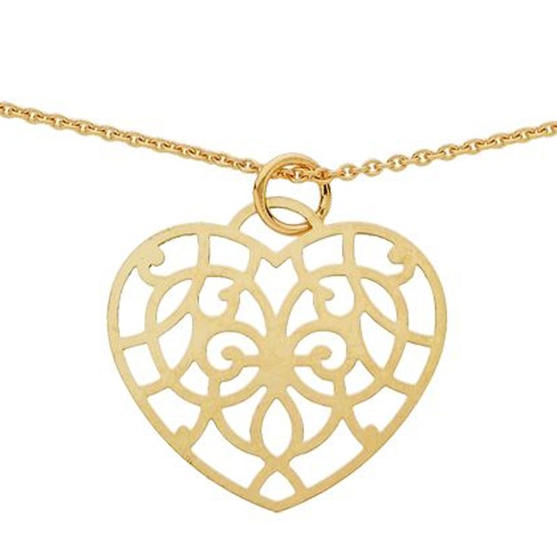 Pendentif coeur filigrane (or jaune 750°) Berceau magique bijoux