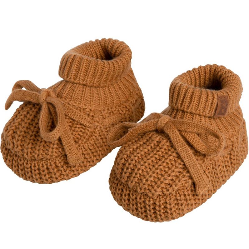 Chaussons bébé en teddy coton bio Soul Caramel (0-3 mois) Baby's Only