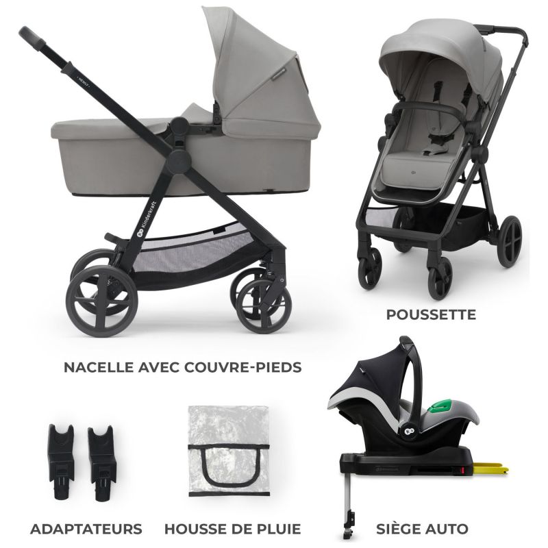 Poussette 4 en 1 Newly Moonlight Grey Kinderkraft Produit 4