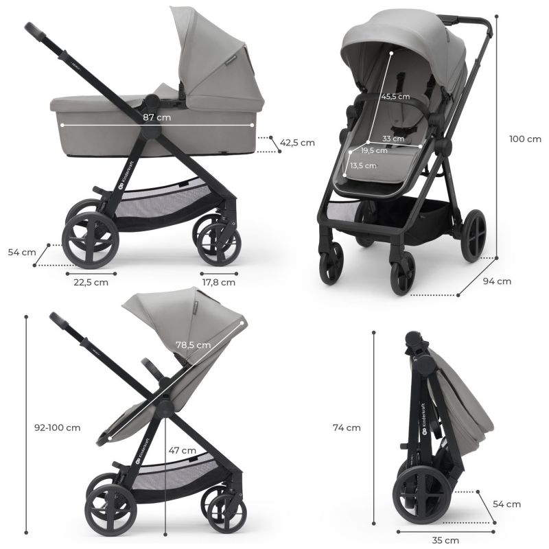 Poussette 4 en 1 Newly Moonlight Grey Kinderkraft Produit 7
