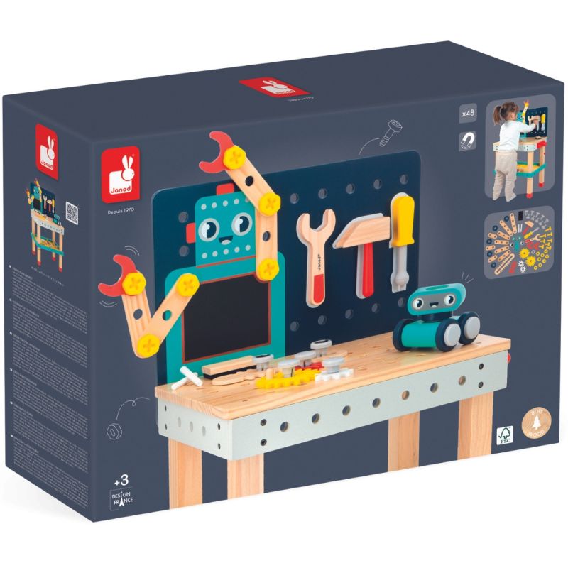 Grand établi Brico'kids robot (51 pièces) Janod Packaging 9