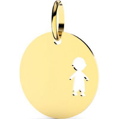 Médaille petit garçon ajourée personnalisable (or jaune 375°)  par Lucas Lucor