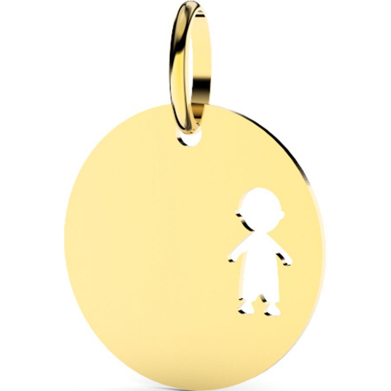 Médaille petit garçon ajourée personnalisable (or jaune 375°) Lucas Lucor