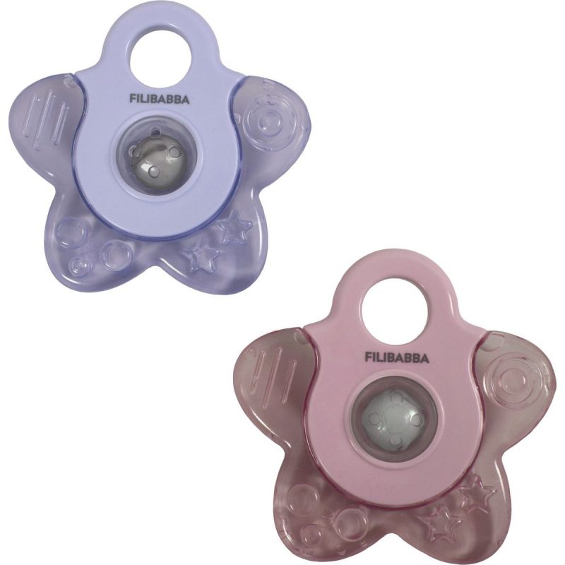 Lot de 2 anneaux de dentition étoile rose - Reconditionné Filibabba