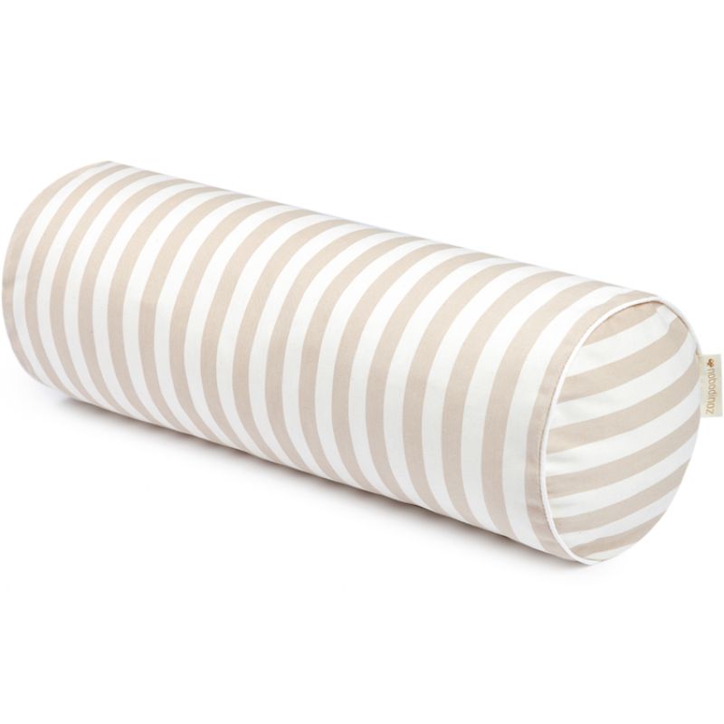 Coussin cylindrique Java Taupe Stripes Natural Nobodinoz