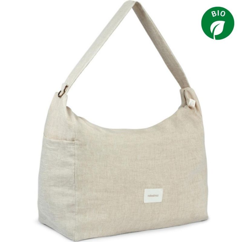 Sac à poussette Lin français greige Nobodinoz