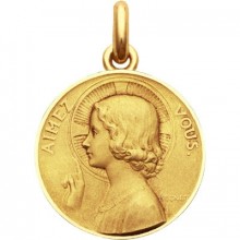Médaille Aimez-vous  (or jaune 750°)  par Becker