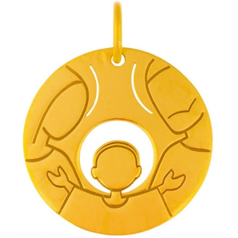 Médaille Sainte Famille (or jaune 18 carats) Maison La Couronne