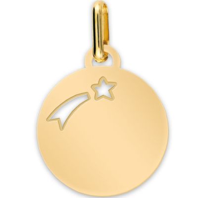 Médaille étoile filante personnalisable (or jaune 750°) Lucas Lucor