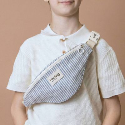 Sac banane enfant Augustin Rayures Fines Bleu
