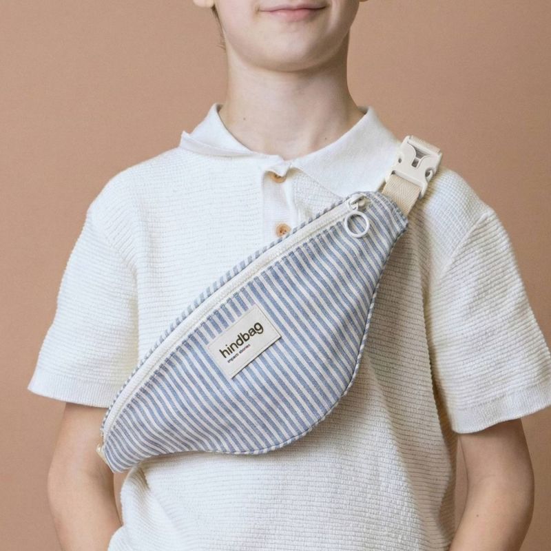Sac banane enfant Augustin Rayures Fines Bleu Hindbag Produit 1