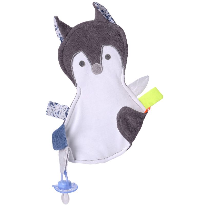 Doudou étiquettes Renard bleu Kikadu