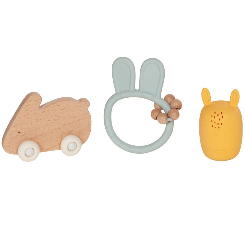 Coffret 3 jouets éveil Lapin Amadeus Les Petits Produit 1