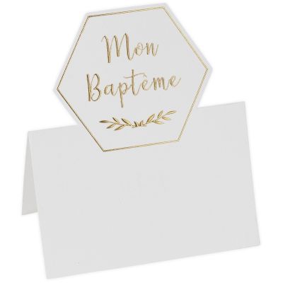 Lot de 10 marque places Mon baptême