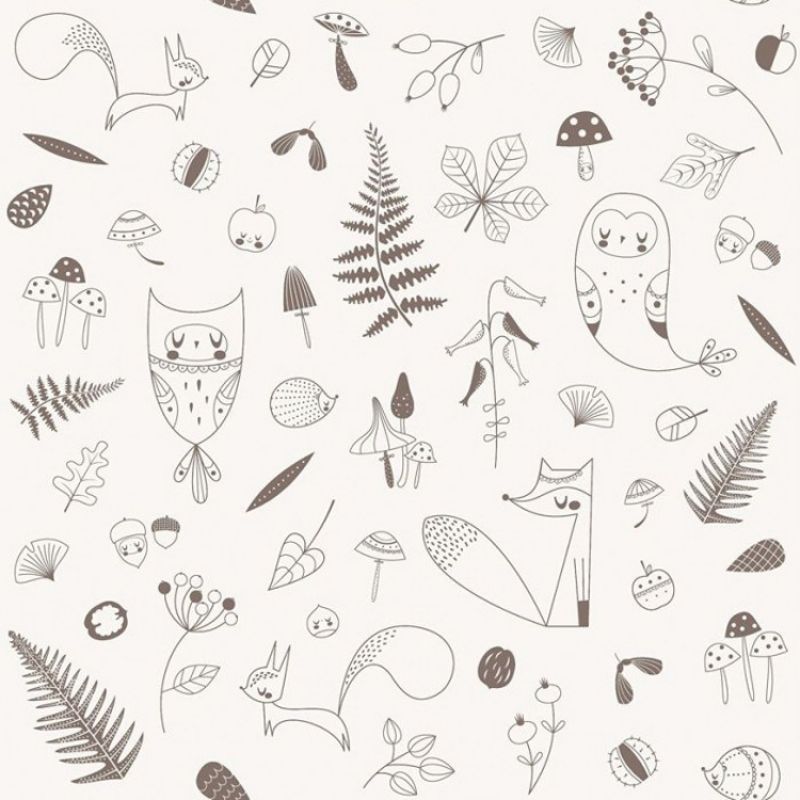 Papier peint L'orée du bois Lutin Petit Pois