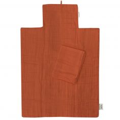 Tapis à langer nomade Terracotta (personnalisable)