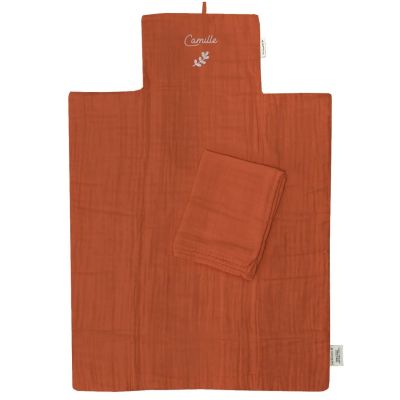 Tapis à langer nomade Terracotta (personnalisable) Les Griottes