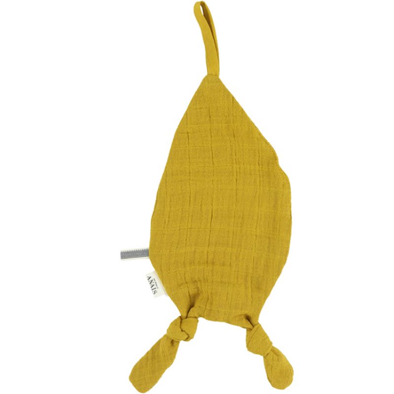 Doudou attache sucette Bliss jaune moutarde Les Rêves d'Anaïs