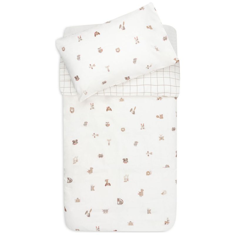 Housse de couette + taie d'oreiller Animal Friends (100 x 140 cm) Jollein Produit 1
