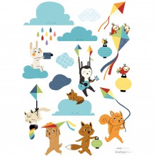 Stickers A3 les petits amis by Cottontail (29,7 x 42 cm)  par Lilipinso