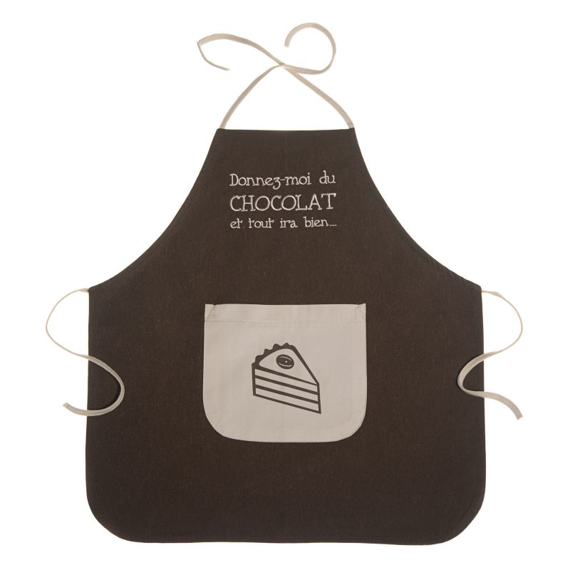Tablier brodé Donnez moi du chocolat (3-5 ans) BB & Co