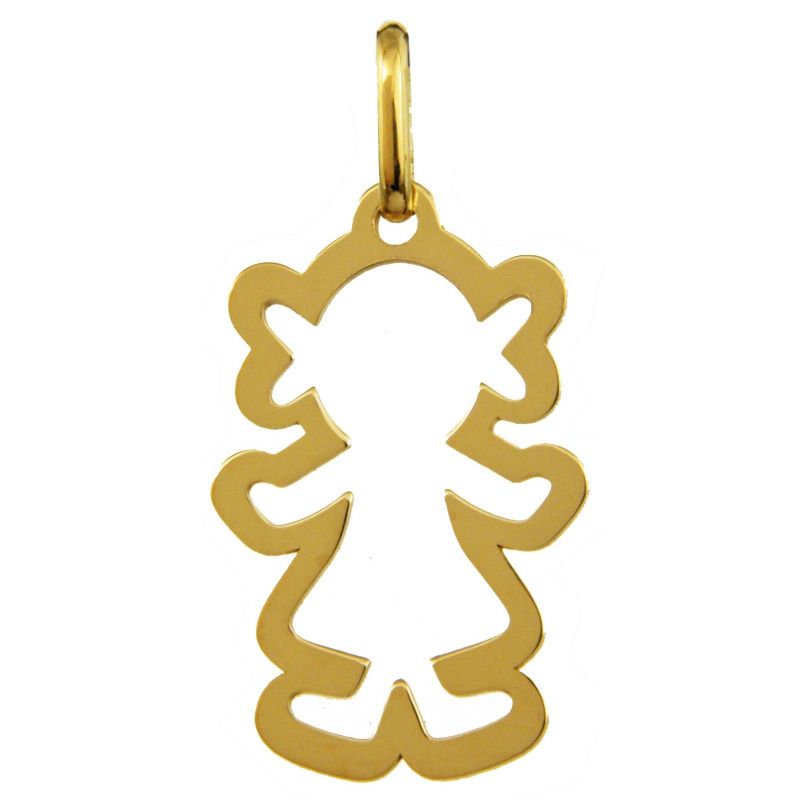 Pendentif trésor petite fille ajourée (or jaune) Maison Augis