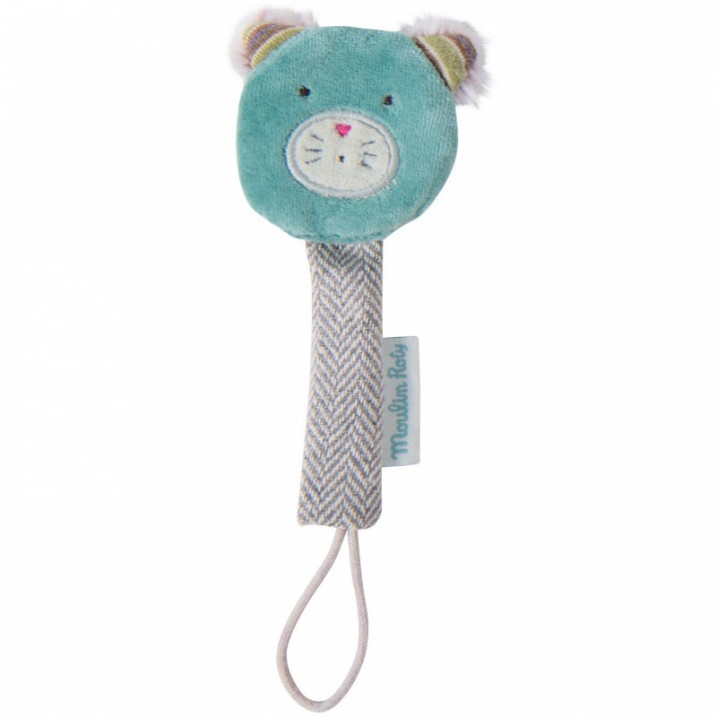 Attache sucette chat Les pachats Moulin Roty