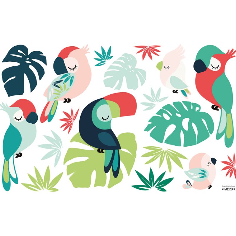 Planche de stickers M Tropica (64 x 90 cm) Lilipinso