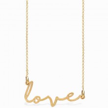 Collier chaîne 40 cm pendentif Love 12 mm (vermeil doré)  par Coquine