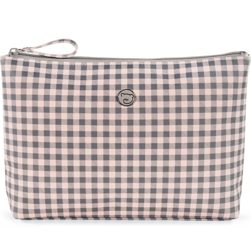 Trousse de toilette Together Vichy rose et gris Pasito a pasito