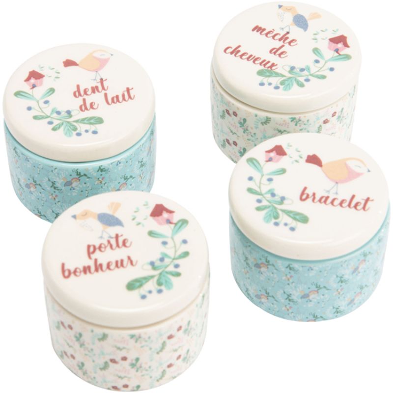 Lot de 4 boîtes à souvenirs bébé Lili Amadeus Les Petits