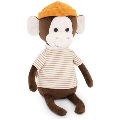 Singe avec bonnet orange Charlie (20 cm assis)