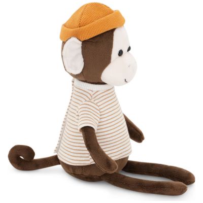 Singe avec bonnet orange Charlie (20 cm assis)