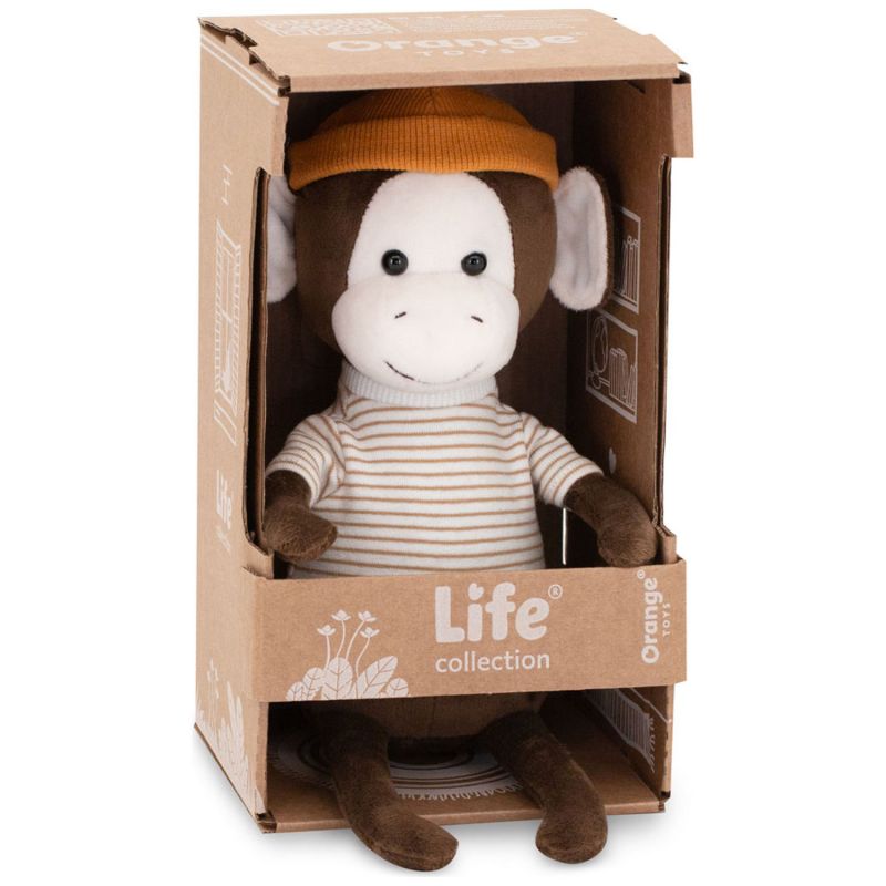 Singe avec bonnet orange Charlie (20 cm assis) Orange Toys Packaging 6