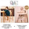 Pack 1 chaise Tobo Natural + 1 baby set + 1 tablette + 1 coussin Camel  par Charlie Crane