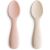 Variation Rose, écru du produit Lot de 2 cuillères bébé Blush-Shifting sand de la marque Mushie
