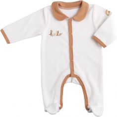 Pyjama chaud rayures écru Sunlight (1 mois) - Sauthon
