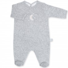 Pyjama léger terry Bmini gris à points tom (0-3 mois : 50 à 60 cm)  par Bemini