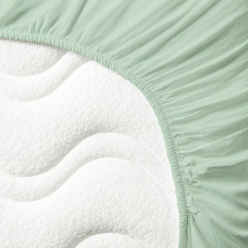 Drap housse pur coton bio Vert Aqua (70 x 140 cm) Kadolis Produit 3