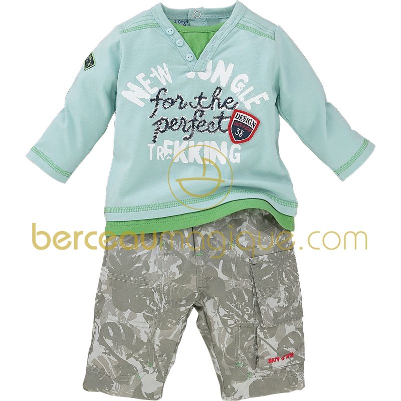Ensemble T-shirt effet superposition et pantalon Mini nature Sucre d'orge