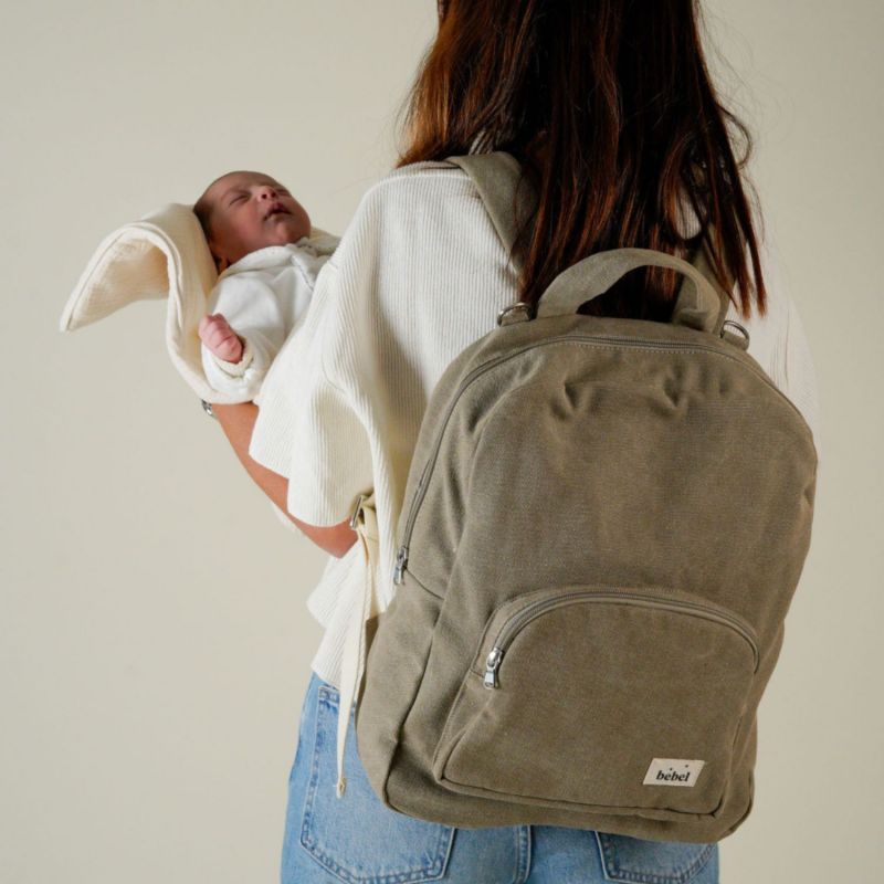 Sac à dos à langer Nomade Beige BEBEL Ambiance 1