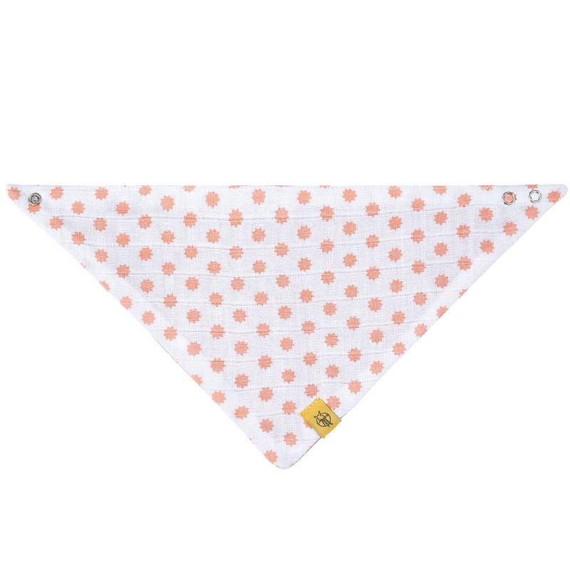 Bavoir bandana Little Chums en mousseline de coton étoiles corail Lässig