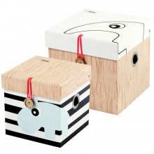 Lot de 2 boîtes de rangement carrées petit format  par Done by Deer