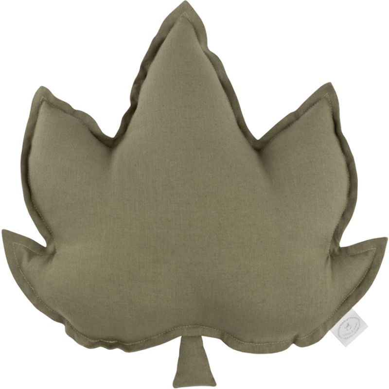 Coussin feuille d'érable olive Pure nature (43 cm) Cotton&Sweets