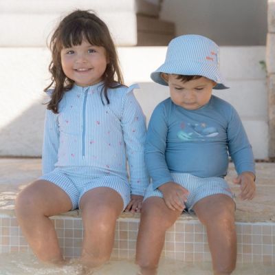 T-shirt de bain anti-UV manches longues Ocean Blue (6-12 mois)